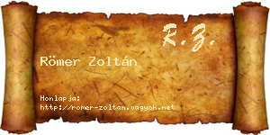 Römer Zoltán névjegykártya