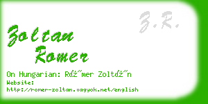 zoltan romer business card